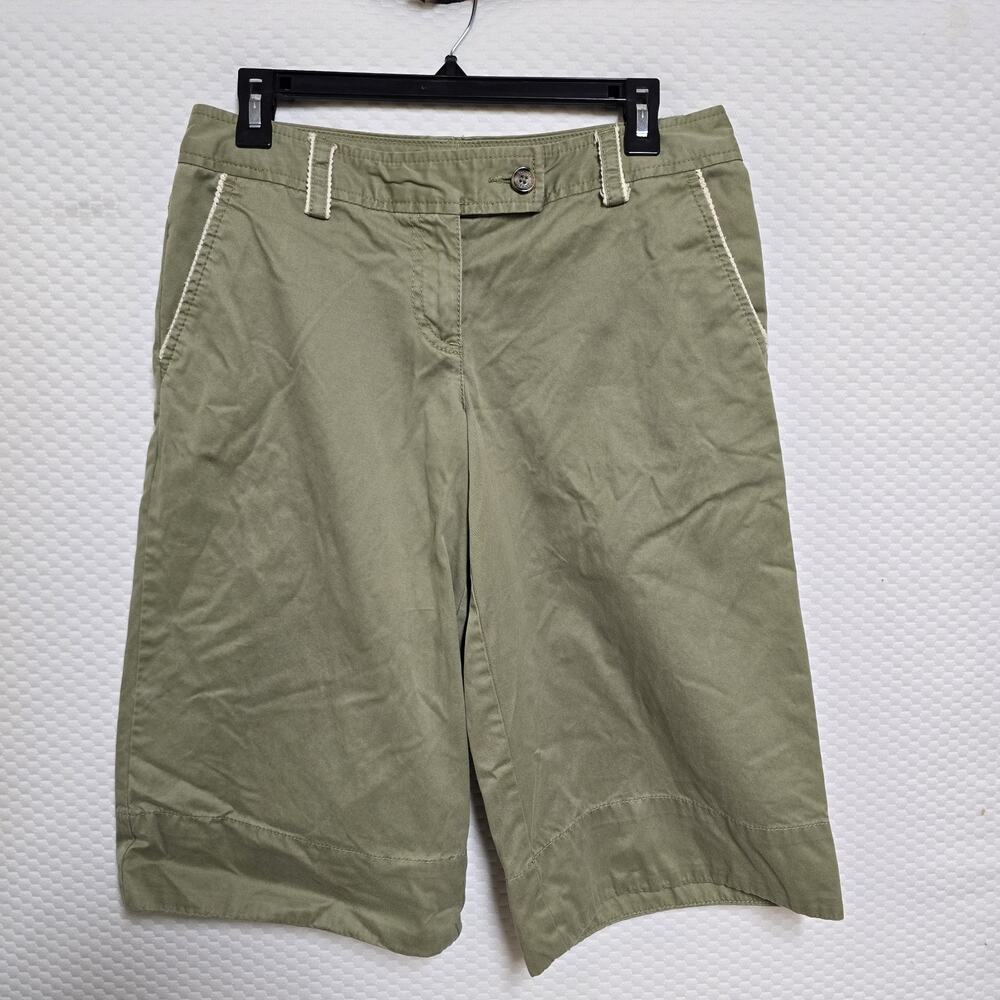 Tommy Hilfiger Culotte Shorts Womens 6 Olive Green Cotton
